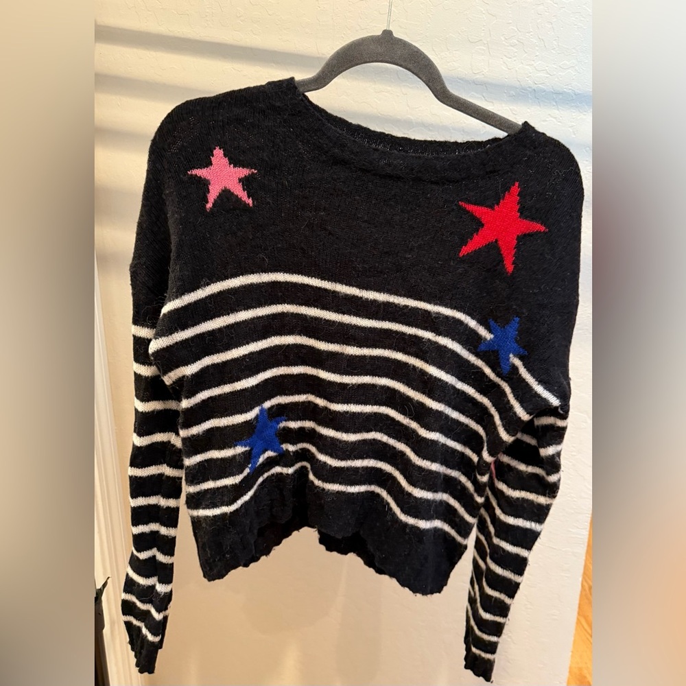 Rails Black Star Striped Sweater